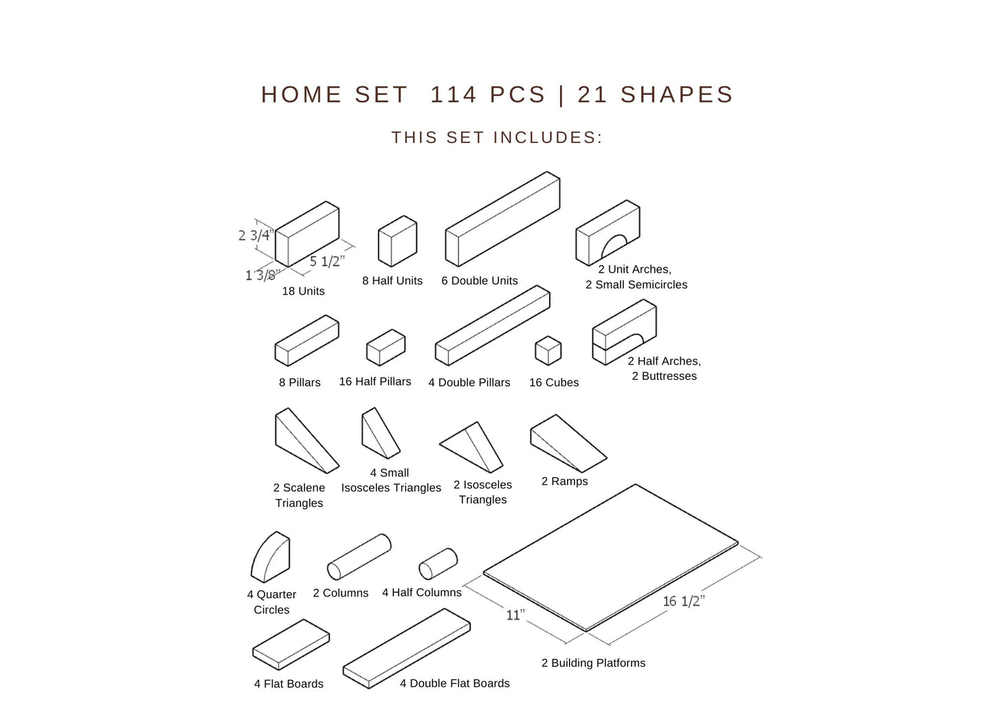 Home Set Harmony Blocks - Natural Unit Blocks PREORDER