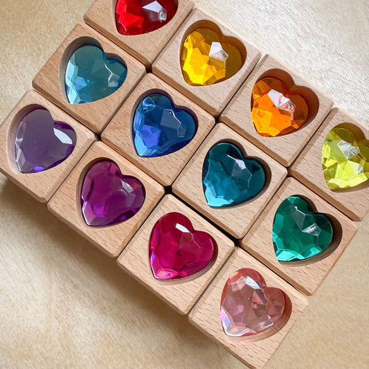 Set of 12 Cube Gem Blocks - Heart