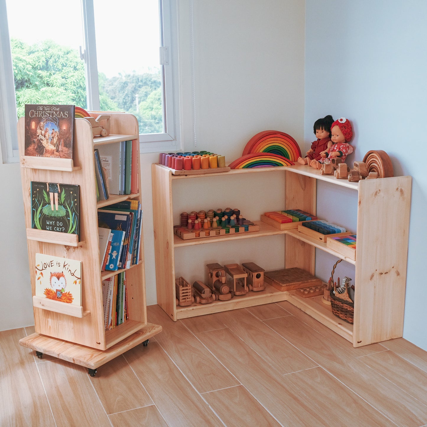 L-shaped Open Shelf
