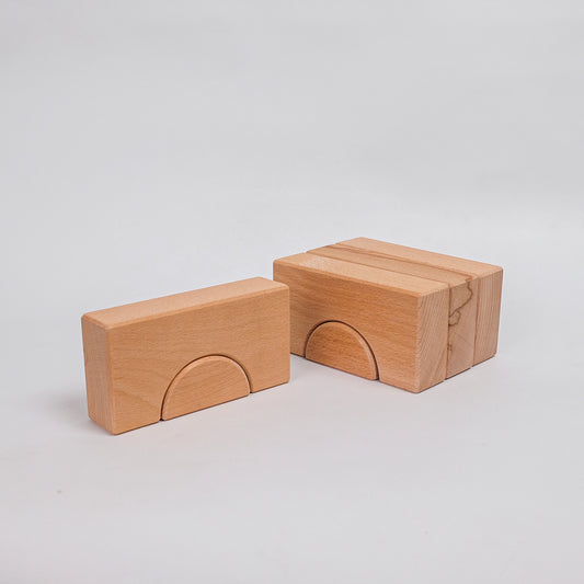 Set of 4 Unit Arches and Small Semicircles - Natural Unit Blocks