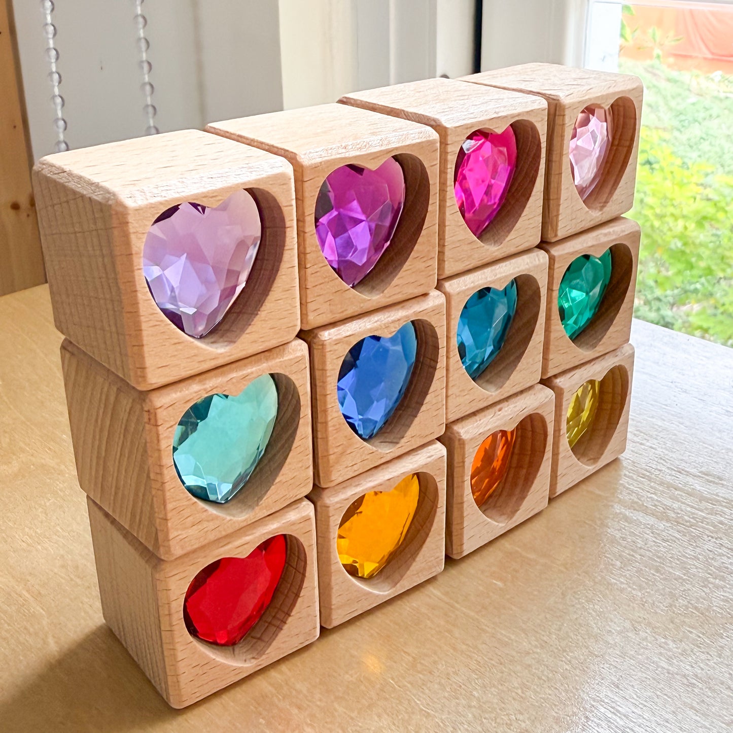 Set of 12 Cube Gem Blocks - Heart