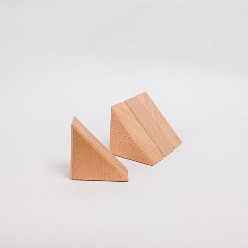 Set of 4 Small Isosceles Triangles - Natural Unit Blocks – Woodmarkph