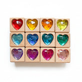Set of 12 Cube Gem Blocks - Heart
