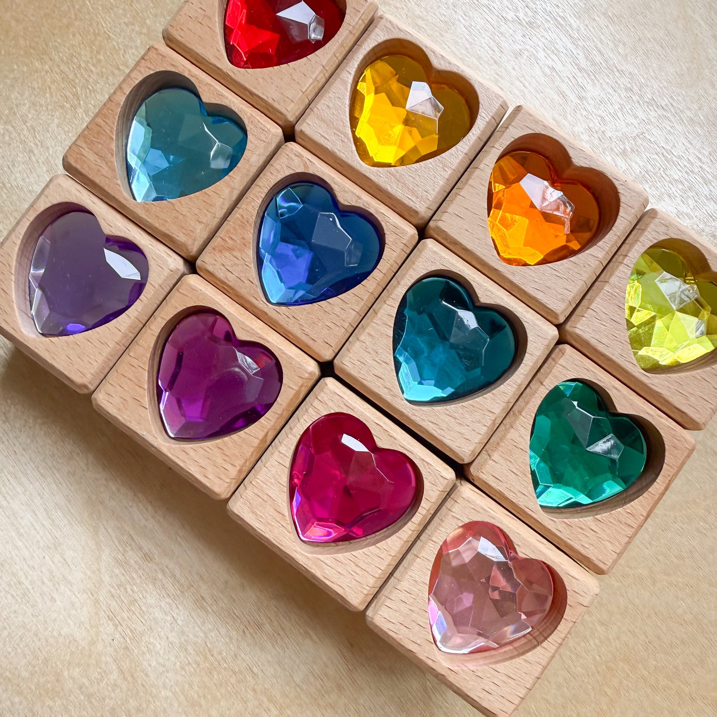 Set of 12 Cube Gem Blocks - Heart